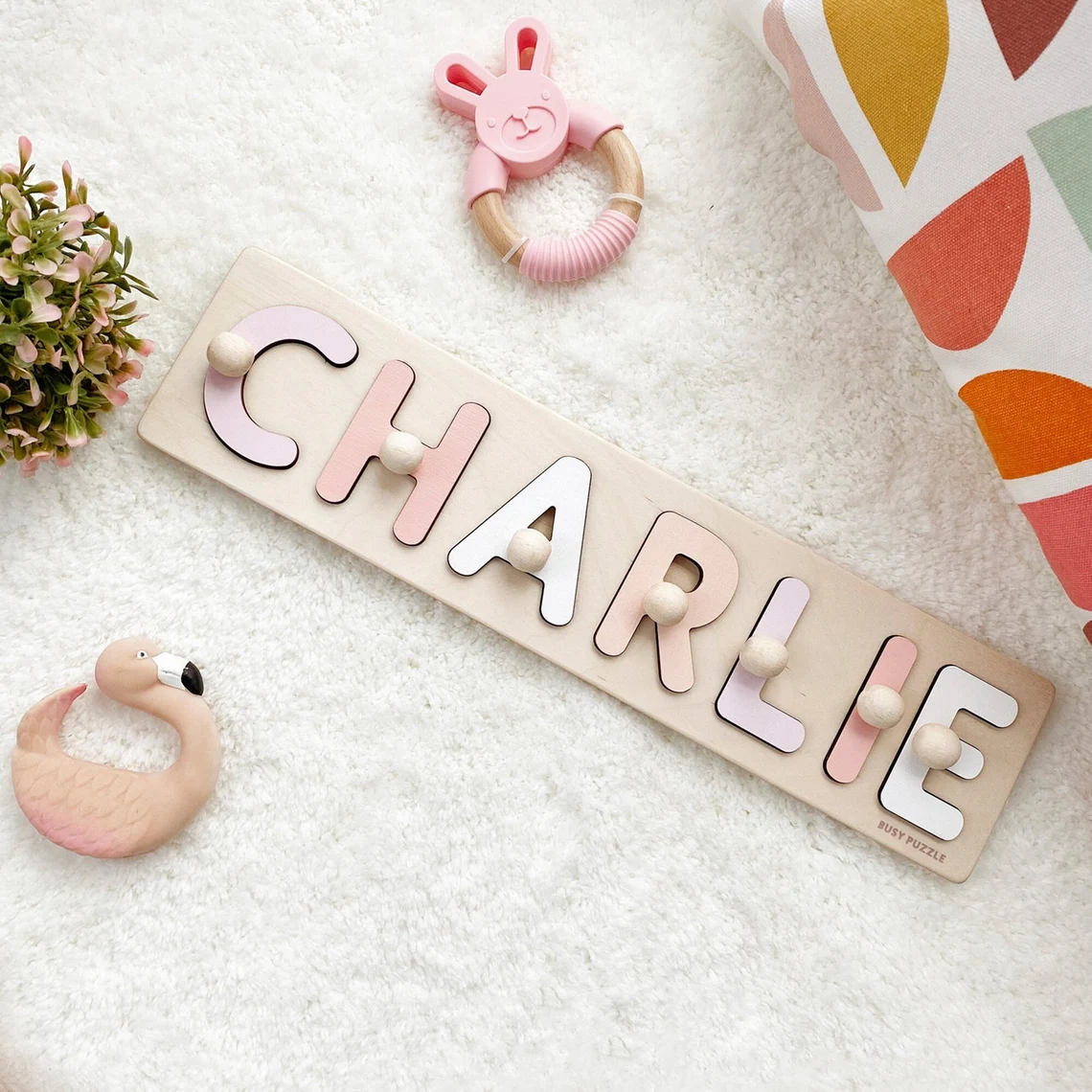 Kids Toys Names - Rompecabezas con nombre personalizado con clavijas