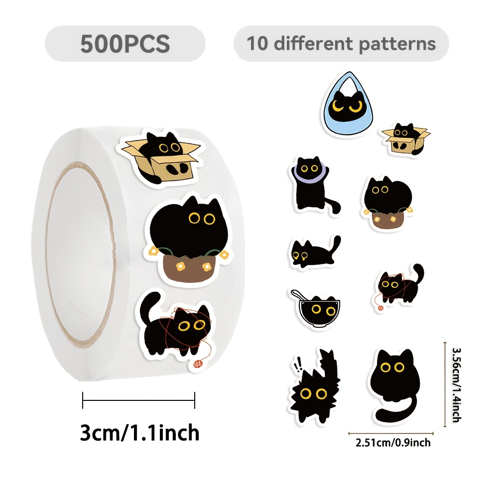 Kids Toys Names - 500 pegatinas de gatos de dibujos