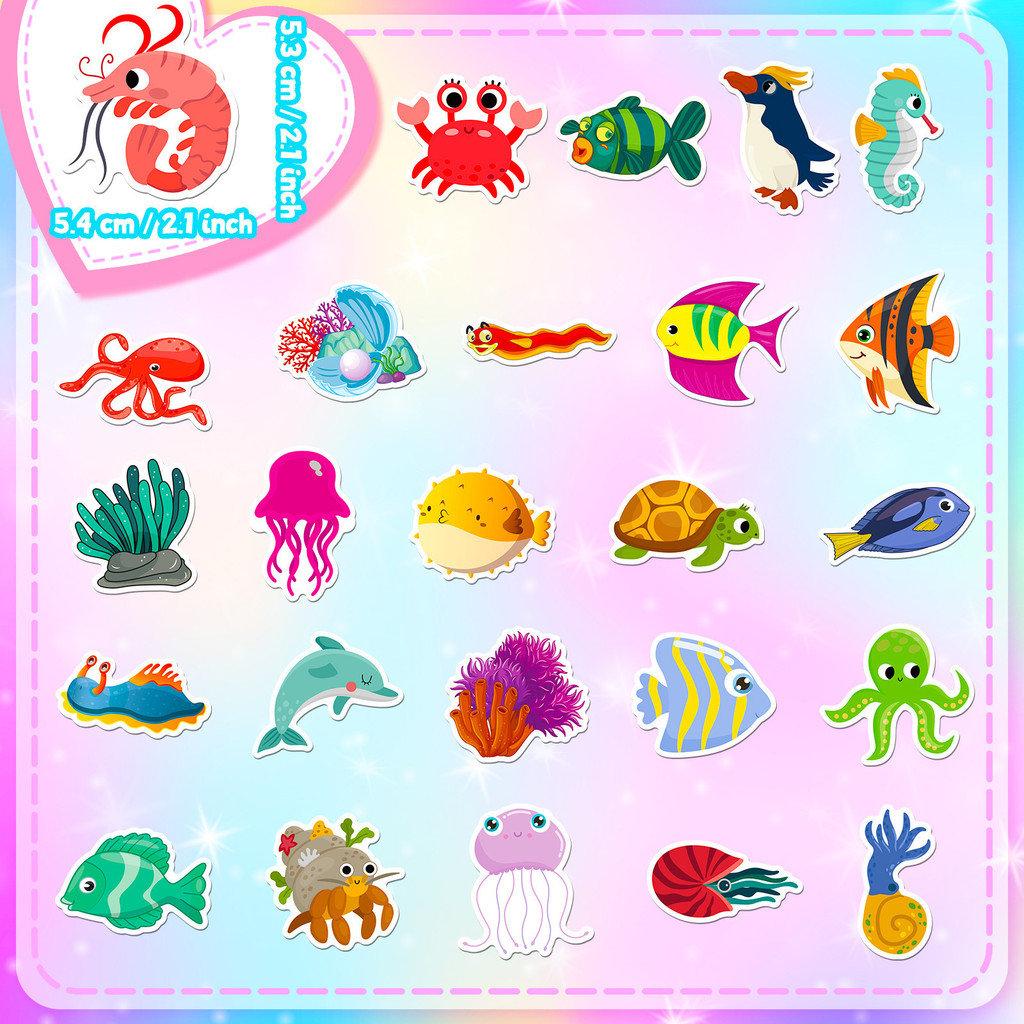 50 pegatinas de vida marina, p - Kids Toys In Store reseña y precio